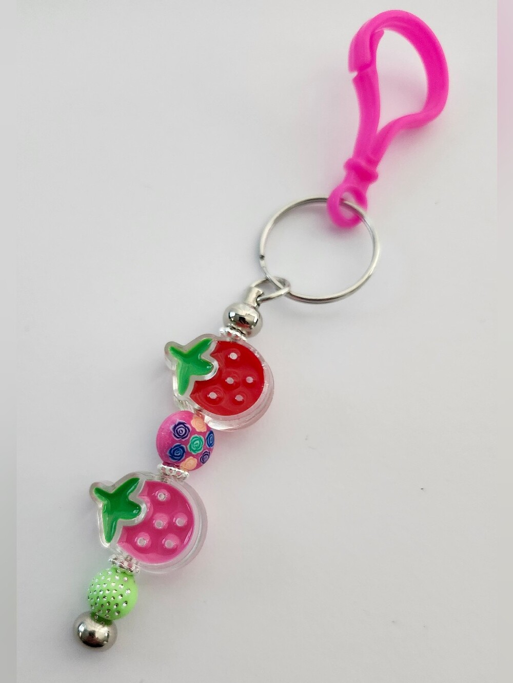 Strawberry Backpack Zipper Charm Handcrafted